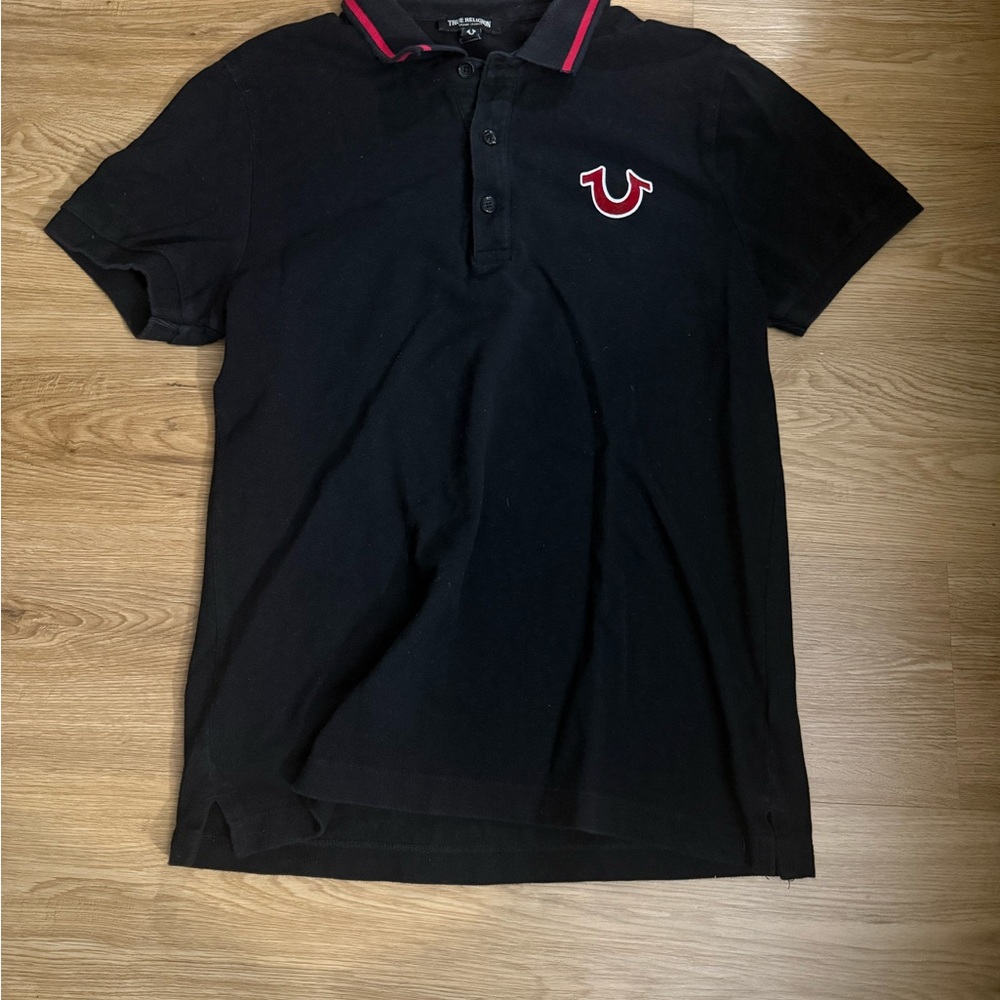 True Religion Black Polo with Red Details